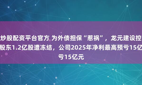 炒股配资平台官方 为外债担保“惹祸”，龙元建设控股股东1.2亿股遭冻结，公司2025年净利最高预亏15亿元