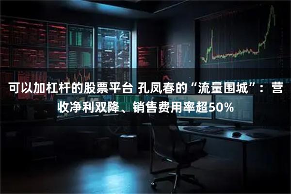 可以加杠杆的股票平台 孔凤春的“流量围城”：营收净利双降、销售费用率超50%